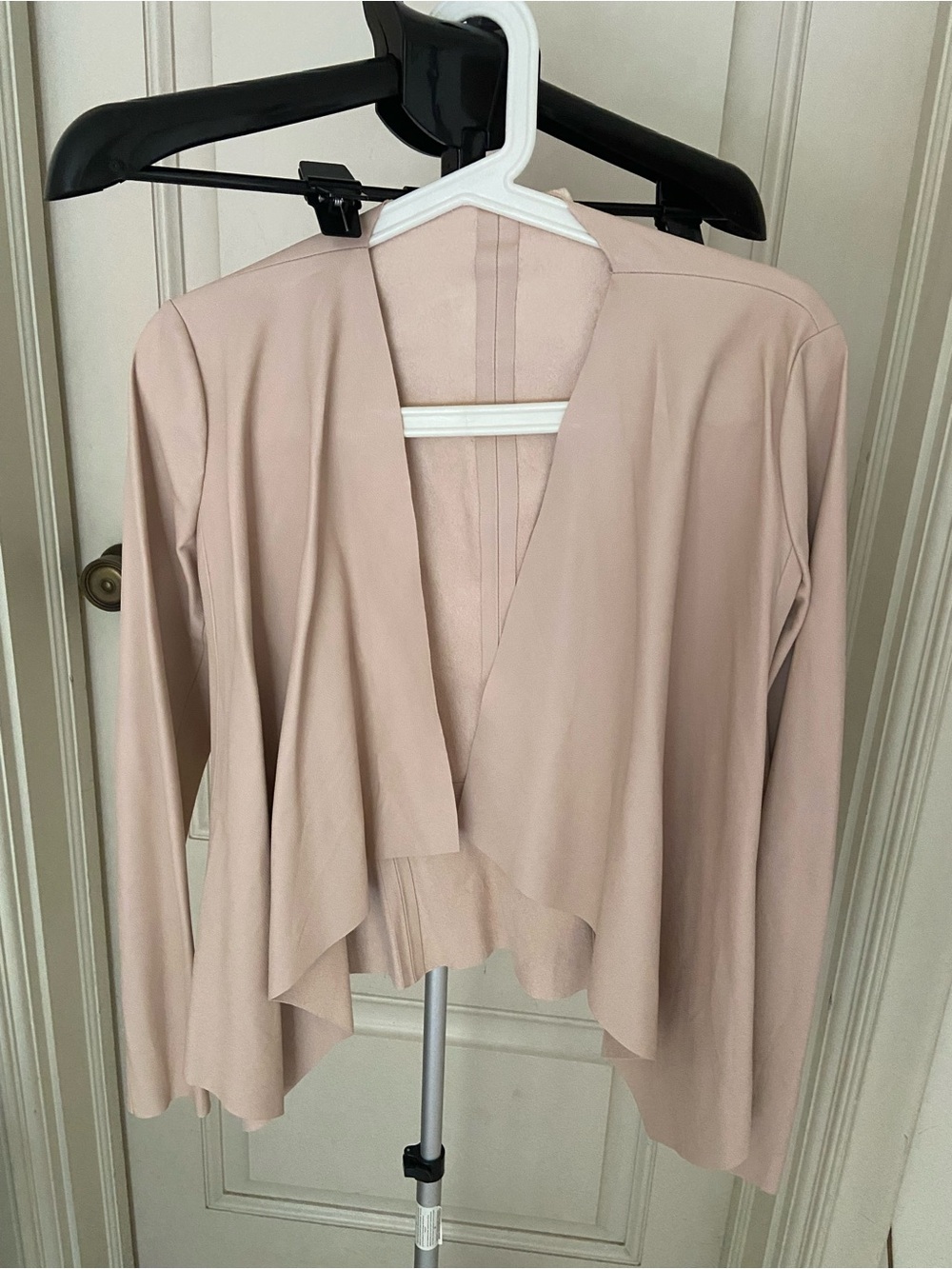 Zara pink blush V-Neck Open Front draped jacket Size S